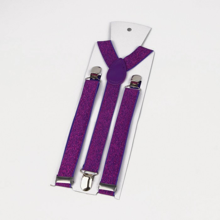 Подтяжки взрослые, ширина 2,5 см, цвет фиолетовый 
Подтяжки взрослые, ширина 2,5 см, цвет фиолетовый