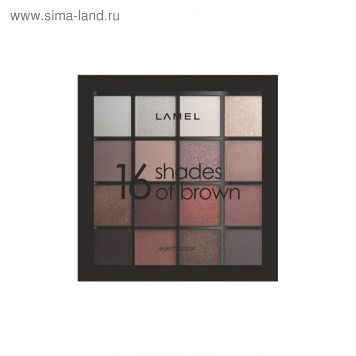 фото Тени для век lamel prof shades of brown, тон 16-1, набор 16 тонов