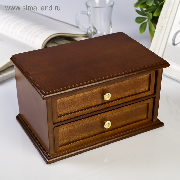 Шкатулка дерево "Комод с 2-мя ящиками" коричневая 12,5х14х21,5 см 
Шкатулка дерево "Комод с 2-мя ящиками" коричневая 12,5х14х21,5 см