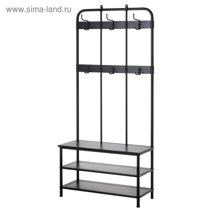 Прихожая ПИННИГ, вешалка, секциея для обуви, чёрный 
Прихожая ПИННИГ, вешалка, секциея для обуви, чёрный