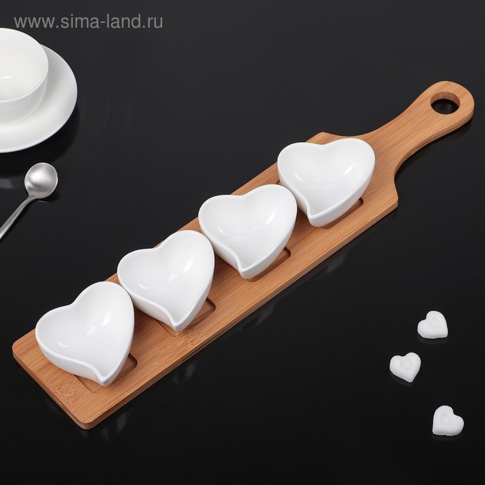 Набор соусников «Эстет.Сердце», 125 мл, 4 шт, на деревянной подставке
Набор соусников «Эстет.Сердце», 125 мл, 4 шт, на деревянной подставке