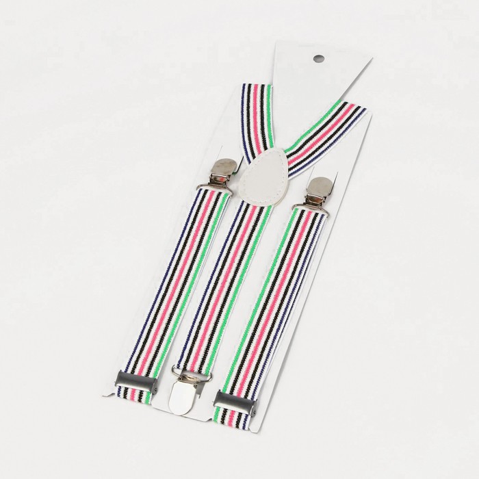 Подтяжки взрослые, ширина 2,5 см, цвет белый 
Подтяжки взрослые, ширина 2,5 см, цвет белый