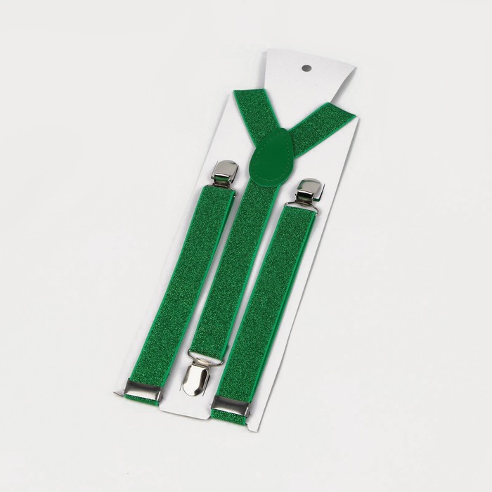 Подтяжки взрослые, ширина 2,5 см, цвет зелёный 
Подтяжки взрослые, ширина 2,5 см, цвет зелёный