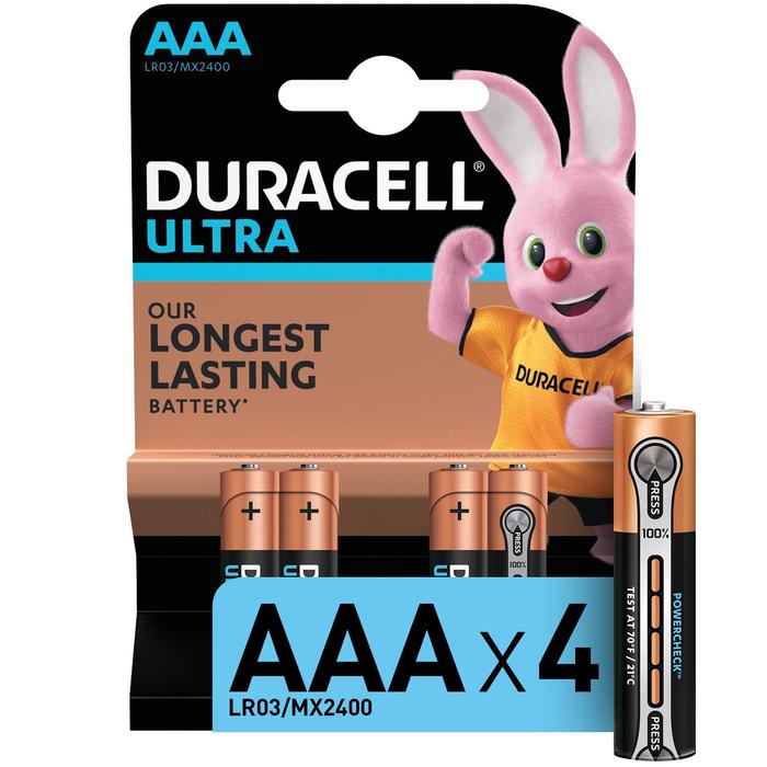 Батарейка алкалиновая Duracell Ultra Power, AAA, LR03-4BL, 1.5В, 4 шт.
Батарейка алкалиновая Duracell Ultra Power, AAA, LR03-4BL, 1.5В, 4 шт.