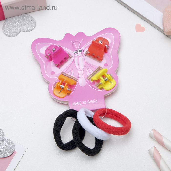 Набор для волос "Бабочка" (4 краба, 4 резинки) классика
Набор для волос "Бабочка" (4 краба, 4 резинки) классика