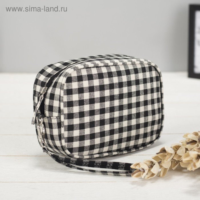 фото Косметичка дорожная, отдел на молнии, с ручкой, цвет чёрный