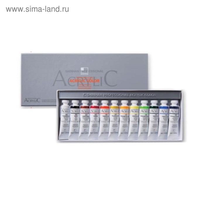 фото Краска акрил в тубе набор 12цв*20мл sh acrylic color pro sh-1125180-0012 shinhanart