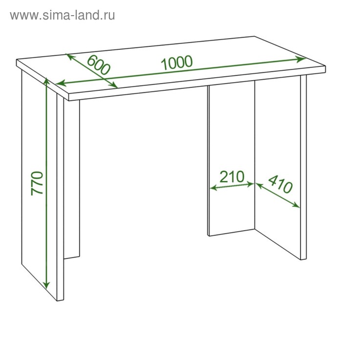 фото Стол, 1000 × 600 × 770 мм, цвет венге