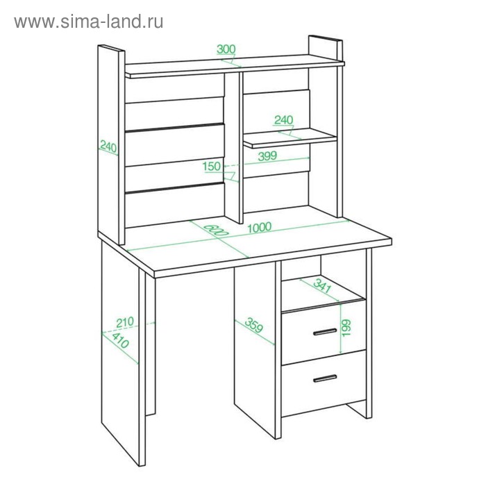фото Компьютерный стол, 1000 × 600 × 1520 мм, цвет белый жемчуг