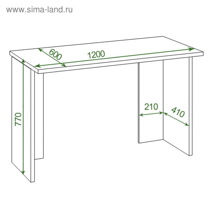 фото Стол, 1200 × 600 × 770 мм, цвет венге