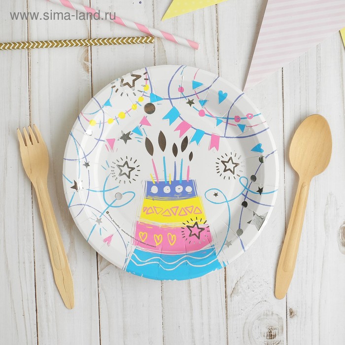 Тарелка бумажная «Весёлый праздник», 18см, серебряное тиснение
Тарелка бумажная «Весёлый праздник», 18см, серебряное тиснение