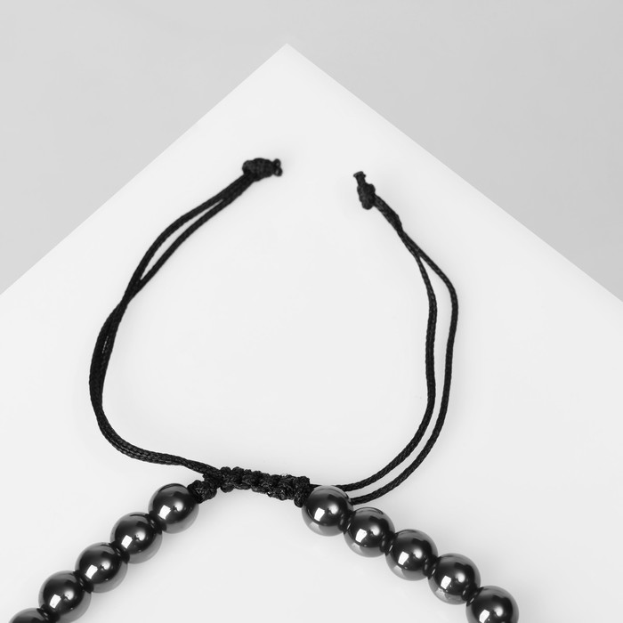 фото Браслет унисекс "гематит" череп, цвет чёрный с серебром, d=6 см queen fair