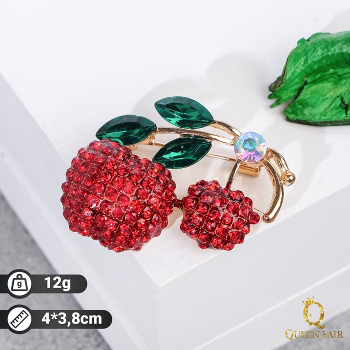 Брошь "Вишенки" малышки, цвет красно-зелёный в золоте
Брошь "Вишенки" малышки, цвет красно-зелёный в золоте