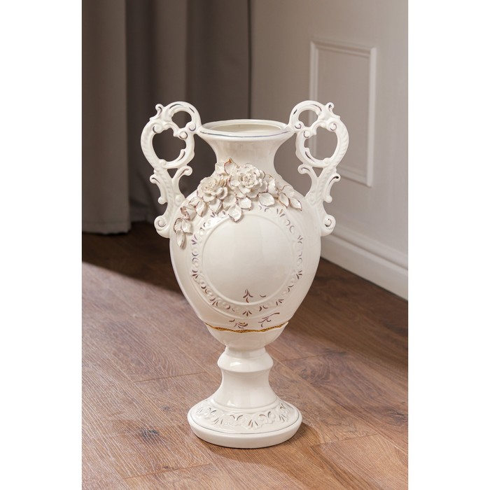 Ваза керамическая "Мономах", напольная, белая лепка, цветы, 60 см
Ваза керамическая "Мономах", напольная, белая лепка, цветы, 60 см