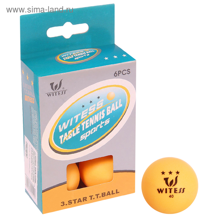 Набор шариков для настольного тенниса WITESS, 3 звезды, набор 6 шт.
Набор шариков для настольного тенниса WITESS, 3 звезды, набор 6 шт.