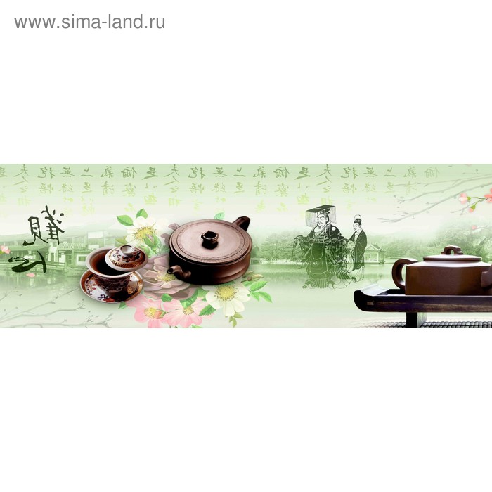 фото Кухонный фартук 1800х600 мм, закалённое стекло 4 мм, 6 отверстий под крепёж, цвет арт1