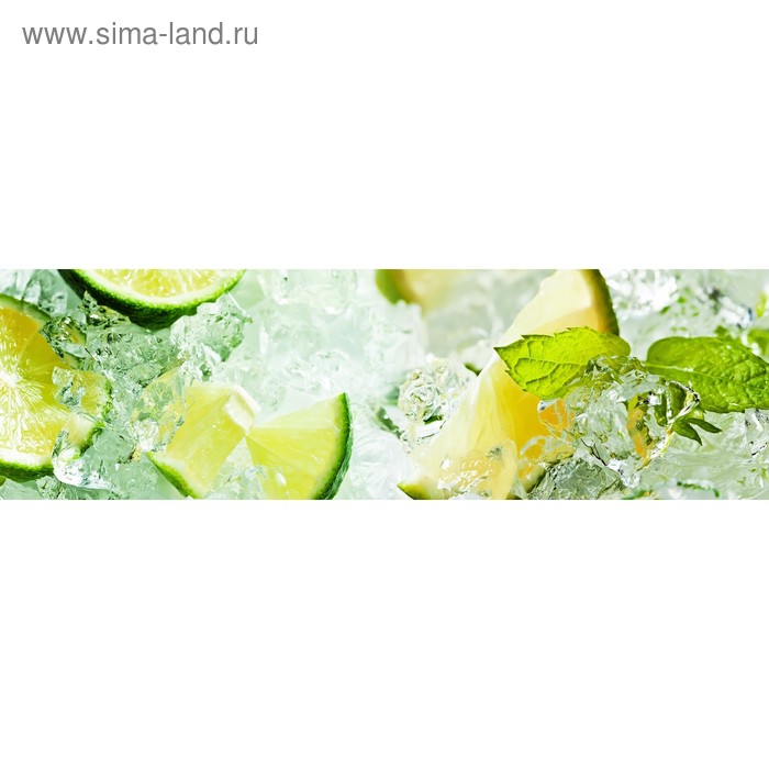 фото Кухонный фартук 2000х600 мм, закалённое стекло 4 мм, 6 отверстий под крепёж, цвет фо0054