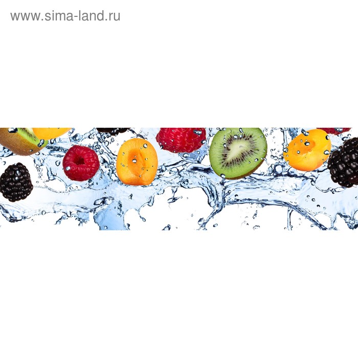 фото Кухонный фартук 2100х600 мм, закалённое стекло 4 мм, 6 отверстий под крепёж, цвет фр0121