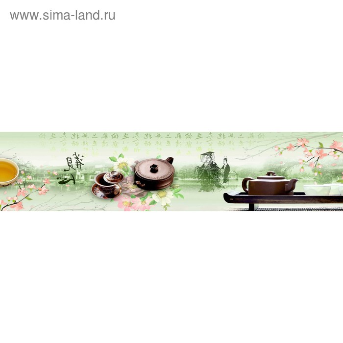 фото Кухонный фартук 2600х600 мм, закалённое стекло 4 мм, 6 отверстий под крепёж, цвет арт1