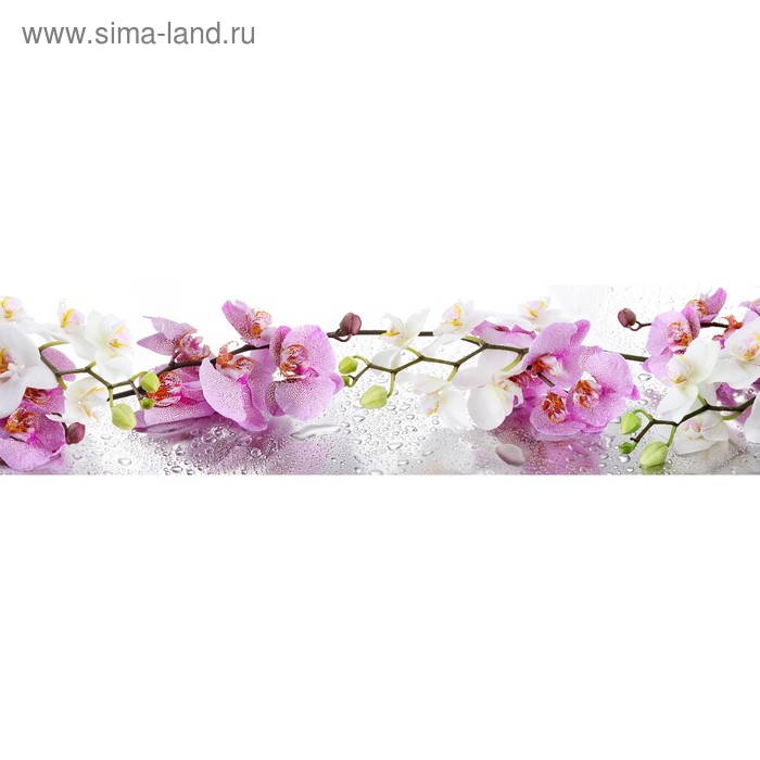 фото Кухонный фартук 2400х600 мм, закалённое стекло 4 мм, 6 отверстий под крепёж, цвет цв0247