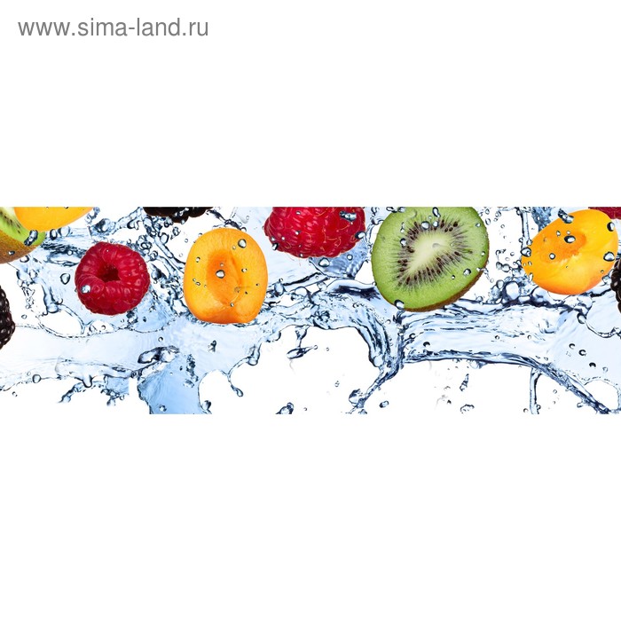 фото Кухонный фартук 1800х600 мм, закалённое стекло 4 мм, 6 отверстий под крепёж, цвет фр0121