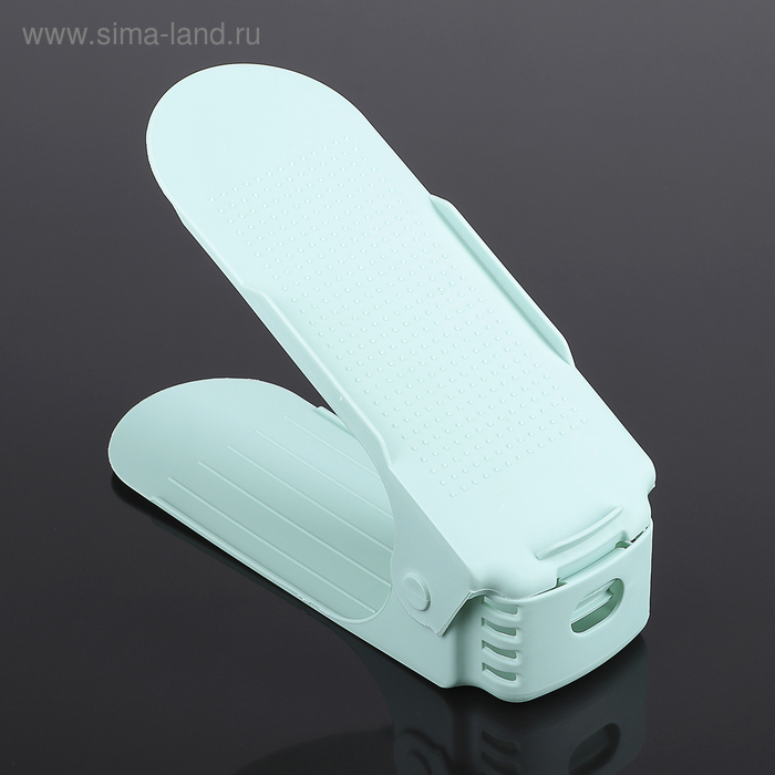 Подставка для хранения обуви регулируемая, 26×10×6 см, цвет мятный 
Подставка для хранения обуви регулируемая, 26×10×6 см, цвет мятный