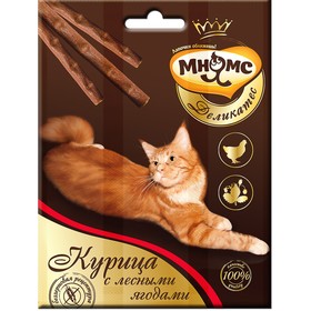 Деликатес лакомые палочки Мнямс для кошек, с курицей и лесными ягодами, 9 см, 3 х 4 г
Деликатес лакомые палочки Мнямс для кошек, с курицей и лесными ягодами, 9 см, 3 х 4 г