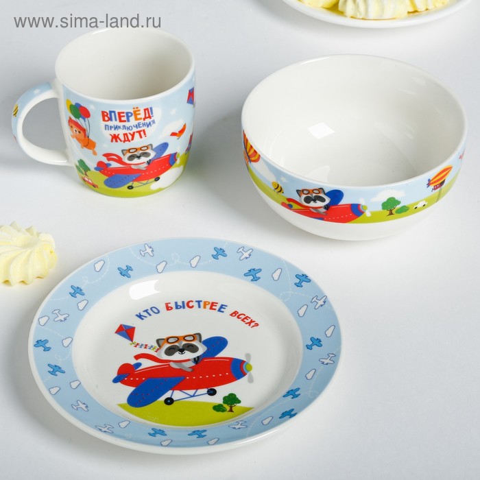 Набор посуды «Пилот»: кружка 250 мл, глубокая тарелка 430 мл, тарелка Ø 15 см
Набор посуды «Пилот»: кружка 250 мл, глубокая тарелка 430 мл, тарелка Ø 15 см