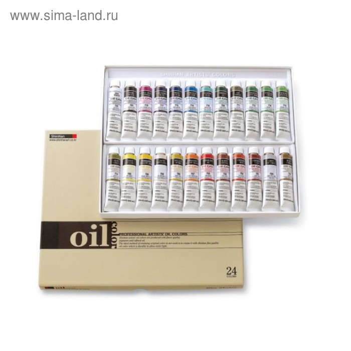 фото Краски масляные художественные набор в тубах 24цв*20мл sh oil color pro sh-1025180-0024 shinhanart