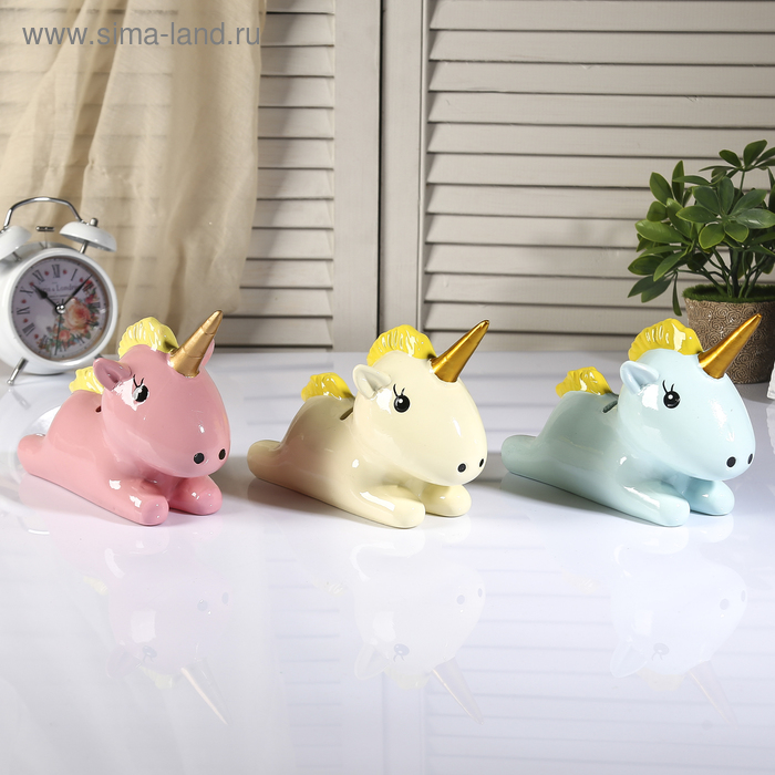 Копилка керамика "Единорожек с золотым рогом" МИКС 14,5х20х9,5 см
Копилка керамика "Единорожек с золотым рогом" МИКС 14,5х20х9,5 см