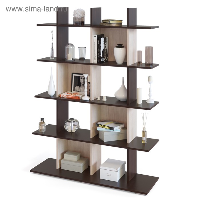 Стеллаж, 1200 × 356 × 1626 мм, цвет венге/белёный дуб
Стеллаж, 1200 × 356 × 1626 мм, цвет венге/белёный дуб