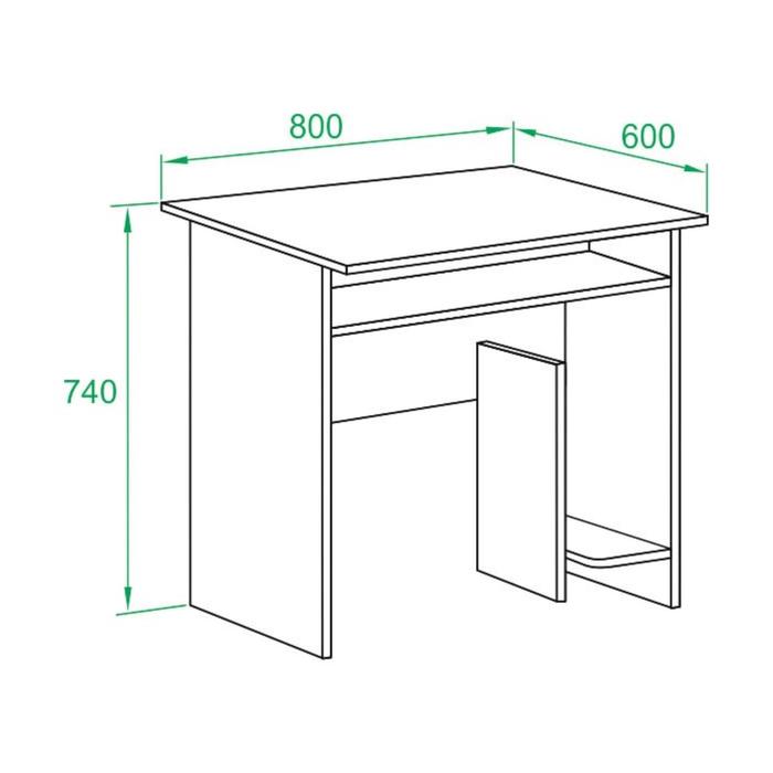 фото Компьютерный стол, 800 × 600 × 740 мм, цвет белый сокол