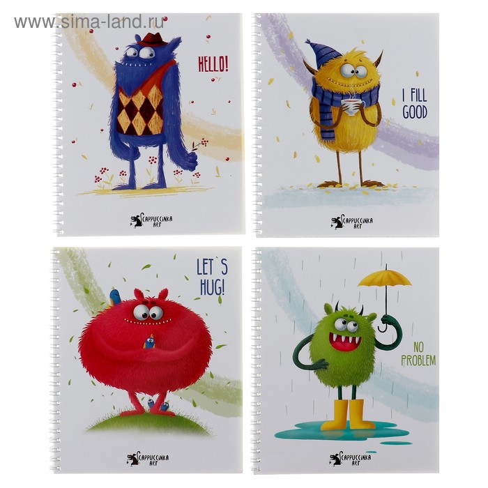 Тетрадь 48 листов в клетку на гребне «Монстрики», обложка мелованный картон, выборочный лак, блок офсет, МИКС 
Тетрадь 48 листов в клетку на гребне «Монстрики», обложка мелованный картон, выборочный лак, блок офсет, МИКС