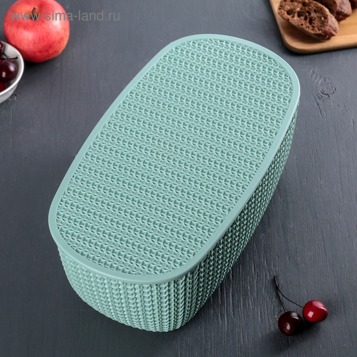 Хлебница «Вязание», с разделочной доской, цвет фисташковый
Хлебница «Вязание», с разделочной доской, цвет фисташковый