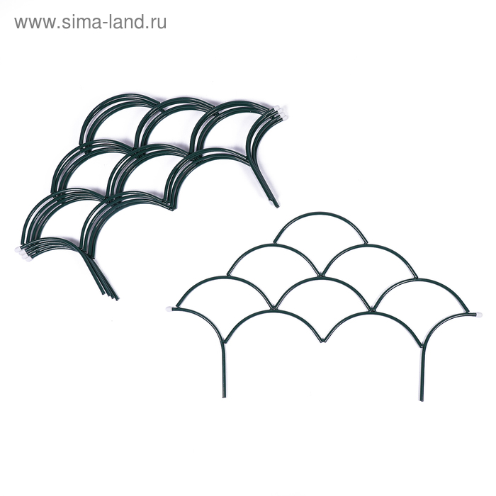 Ограждение декоративное, 54 × 335 см, 5 секций, зелёное, «Волна»
Ограждение декоративное, 54 × 335 см, 5 секций, зелёное, «Волна»