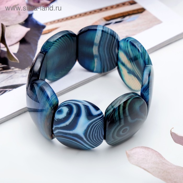 Браслет пластина 3,8*2,5см, "Агат", цвет синий 
Браслет пластина 3,8*2,5см, "Агат", цвет синий