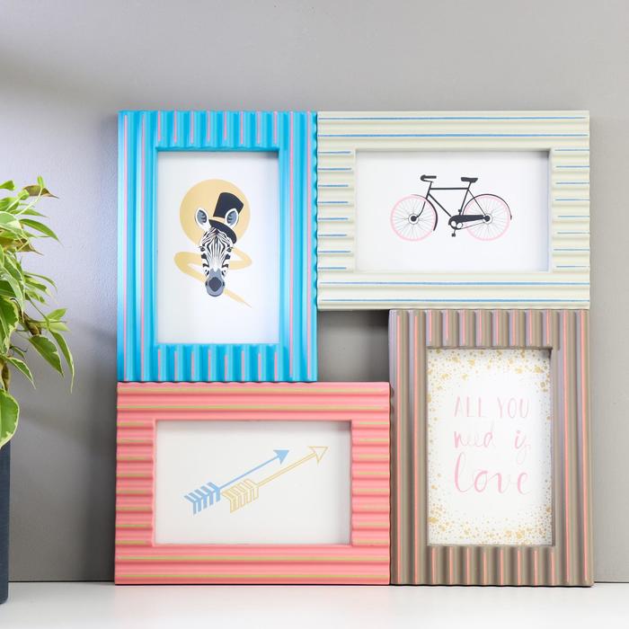 Фоторамка пластик на 4 фото 10х15 см "Краски" ребристая 32,5х32,5 см
Фоторамка пластик на 4 фото 10х15 см "Краски" ребристая 32,5х32,5 см