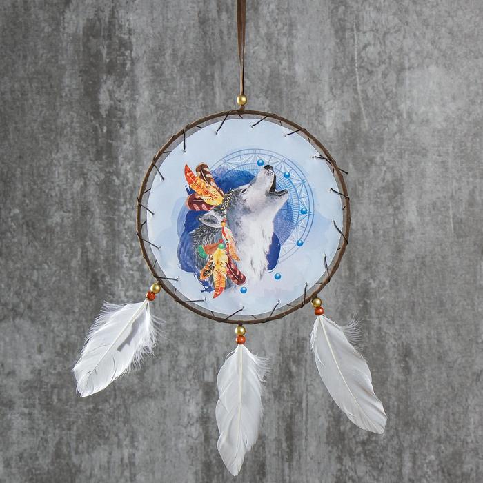 Ловец снов "Воющий волк" диам 20 см
Ловец снов "Воющий волк" диам 20 см