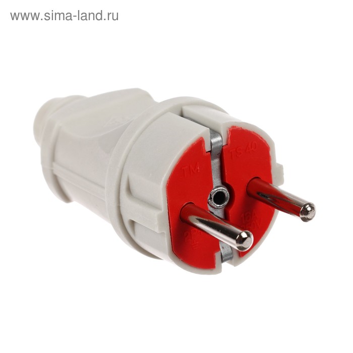 Вилка прямая, 16А, с з/к, 220 В, белая
Вилка прямая, 16А, с з/к, 220 В, белая