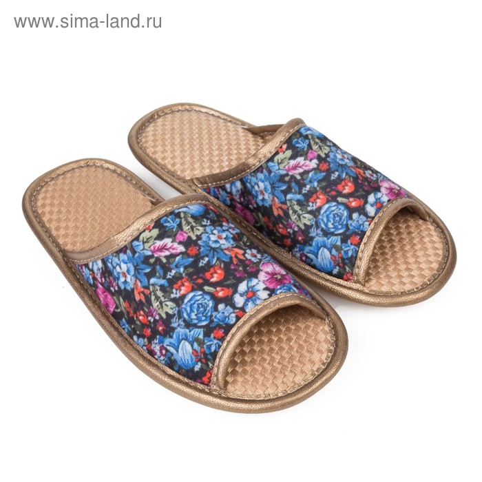 Тапочки женские,цвет коричневый/синий, размер 37
Тапочки женские,цвет коричневый/синий, размер 37