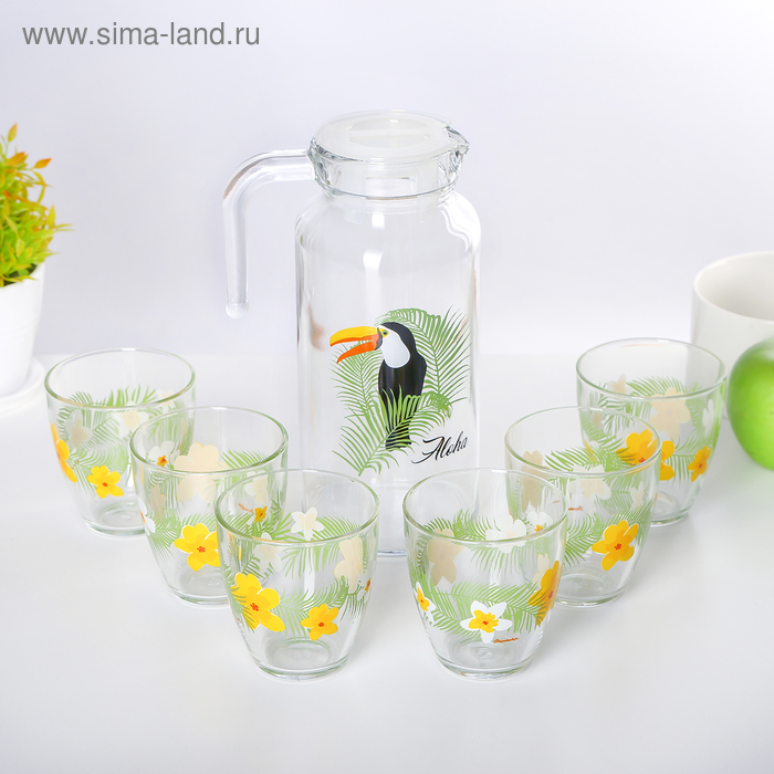 Набор питьевой «Тукан Дангл», 7 предметов: кувшин 1 л, 6 стаканов, 250 мл
Набор питьевой «Тукан Дангл», 7 предметов: кувшин 1 л, 6 стаканов, 250 мл