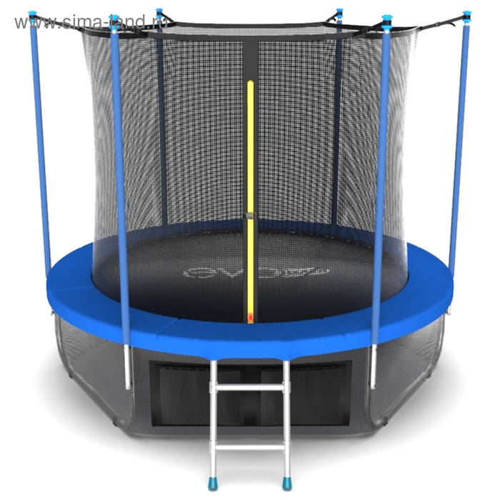 фото Батут evo jump internal 10 ft, d=305 см, с внутренней защитной сеткой и лестницей + нижняя сеть, синий evo fitness