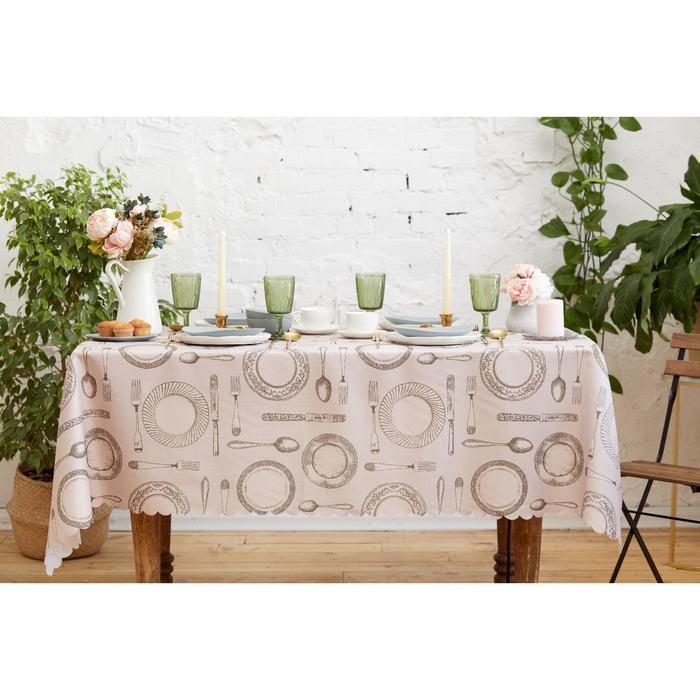 фото Скатерть доляна «приданое» 140×180 см, 100% п/э