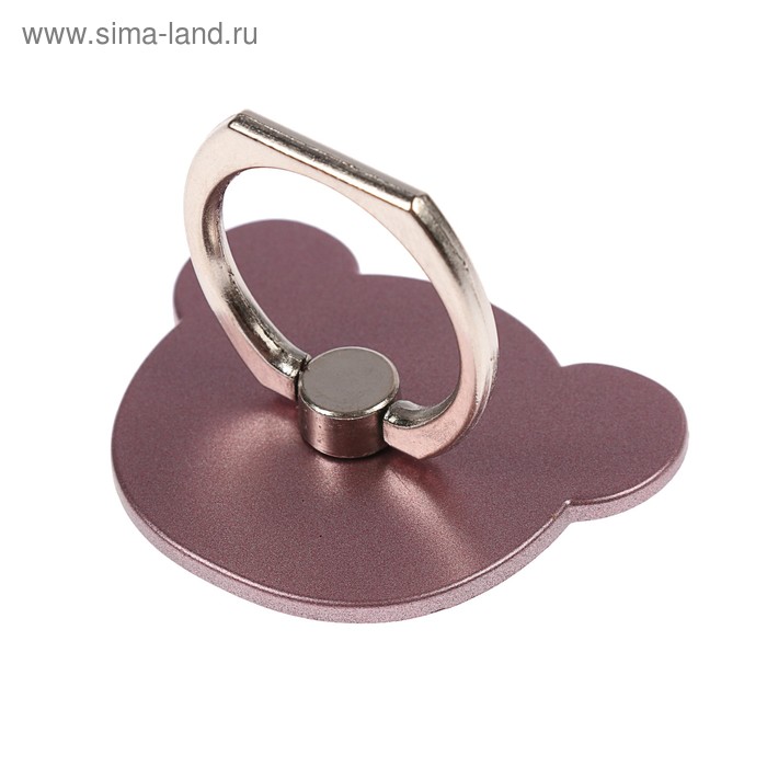 фото Держатель-подставка с кольцом для телефона luazon, в форме "мишки", розовый luazon home