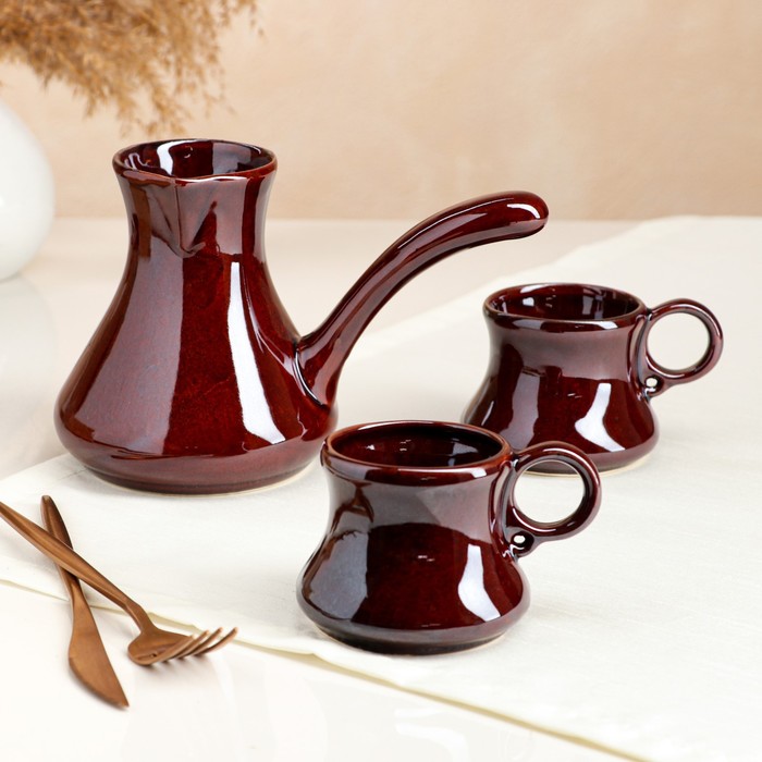 Кофейный набор "Шоколад", 3 предмета, коричневый, 0.7/0.25 л
Кофейный набор "Шоколад", 3 предмета, коричневый, 0.7/0.25 л