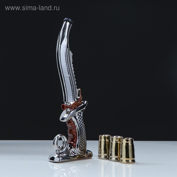 Набор для коньяка "Нож Барракуда", покрытие булат, 4 предмета в наборе, 0.35 л/0.05 л, микс
Набор для коньяка "Нож Барракуда", покрытие булат, 4 предмета в наборе, 0.35 л/0.05 л, микс