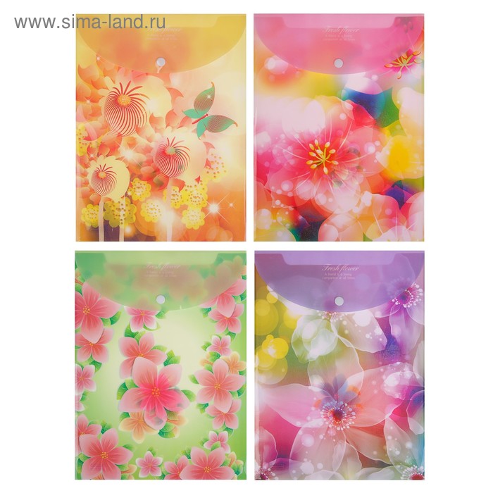 Папка-конверт на кнопке Calligrata "Цветы" А4, 180 мкм, вертикальная, МИКС
Папка-конверт на кнопке Calligrata "Цветы" А4, 180 мкм, вертикальная, МИКС