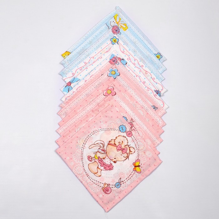 Набор платков носовых детских 18х18 см, 12шт, цвет МИКС, 100г/м хлопок100%
Набор платков носовых детских 18х18 см, 12шт, цвет МИКС, 100г/м хлопок100%