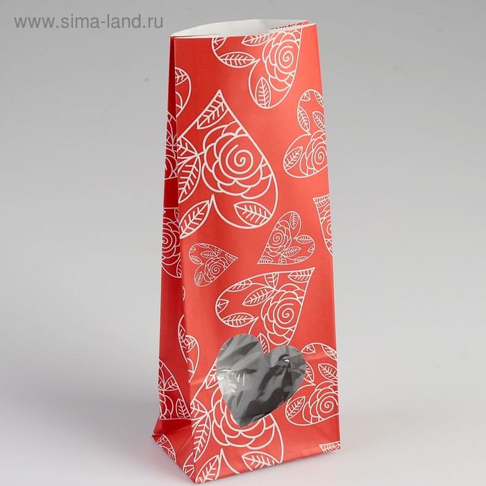 Пакет бумажный фасовочный "Сердца", матовый, красный, 10 х 6 х 26 см
Пакет бумажный фасовочный "Сердца", матовый, красный, 10 х 6 х 26 см