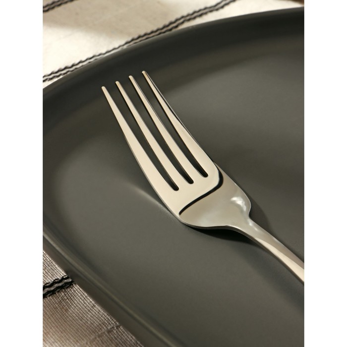 фото Вилка столовая из нержавеющей стали «батиста», h=20,5 см, цвет серебряный
